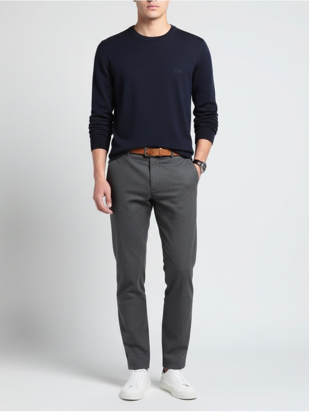 BOSS Men's Navy Crewneck Sweater Brandnew 29x24